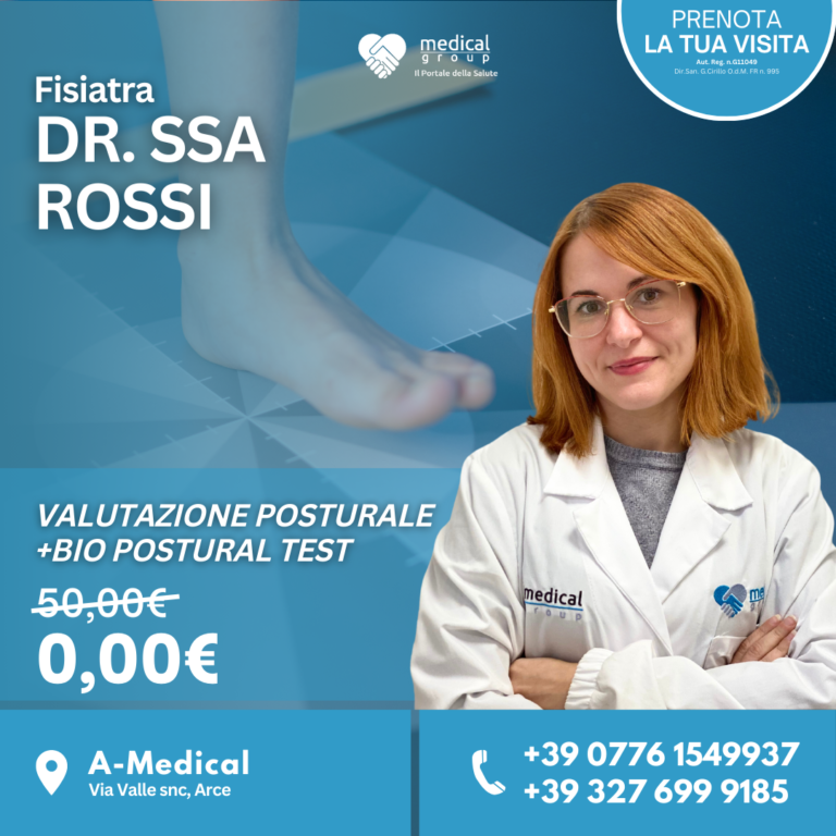 A-MEDICAL PROMO FISIOTERAPIA - VALUTAZIONE POSTURALE + BIO POSTURAL TEST DOTTORESSA ROSSI