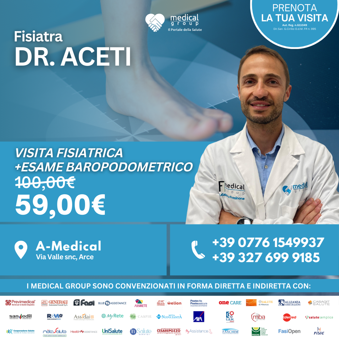 A-MEDICAL PROMO FISIOTERAPIA - visita fisiatrica +esame baropodometrico - DR.ACETI