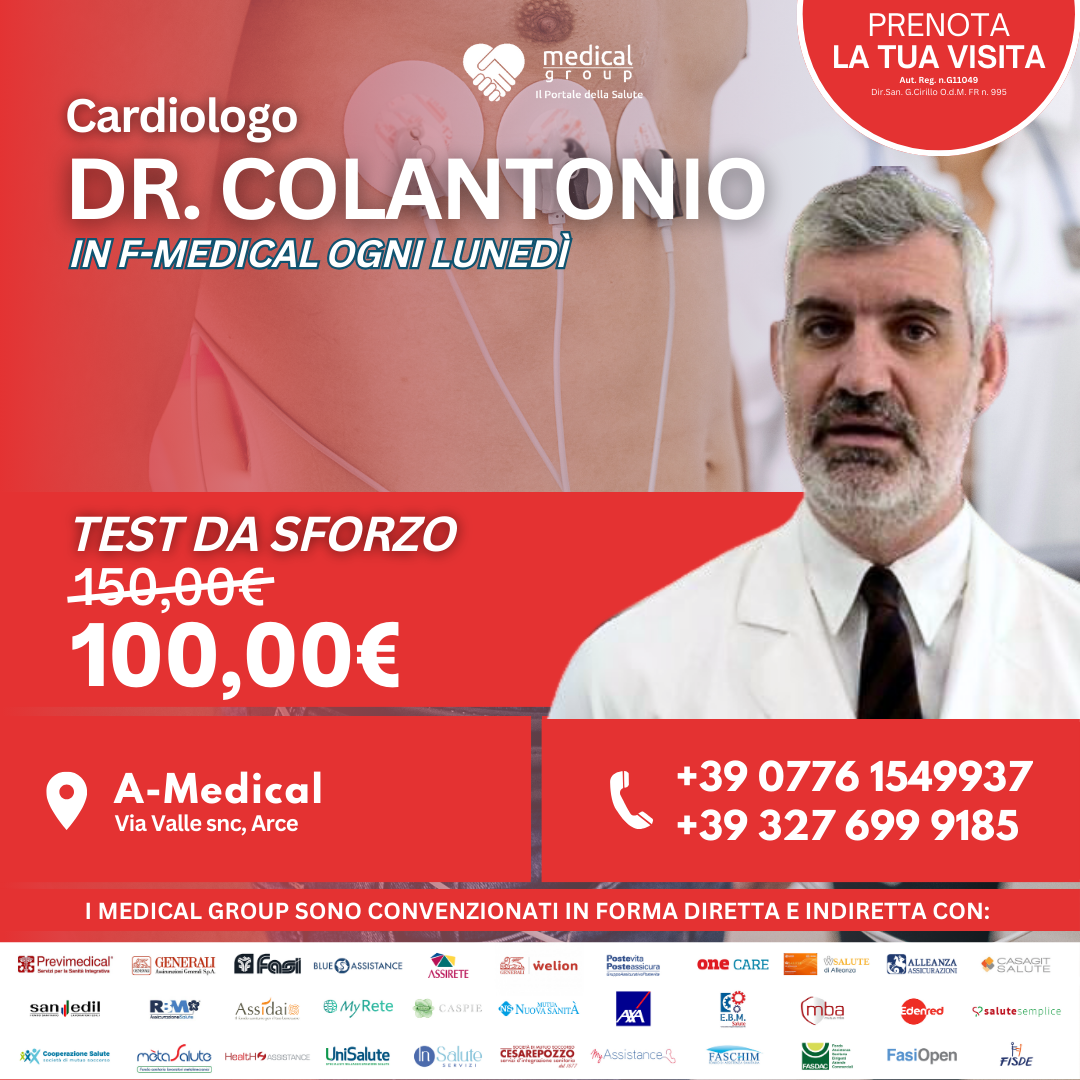 Tariffe del Mese Poliambulatorio A-Medical Arce TEST DA SFORZO DOTTOR COLANTONIO