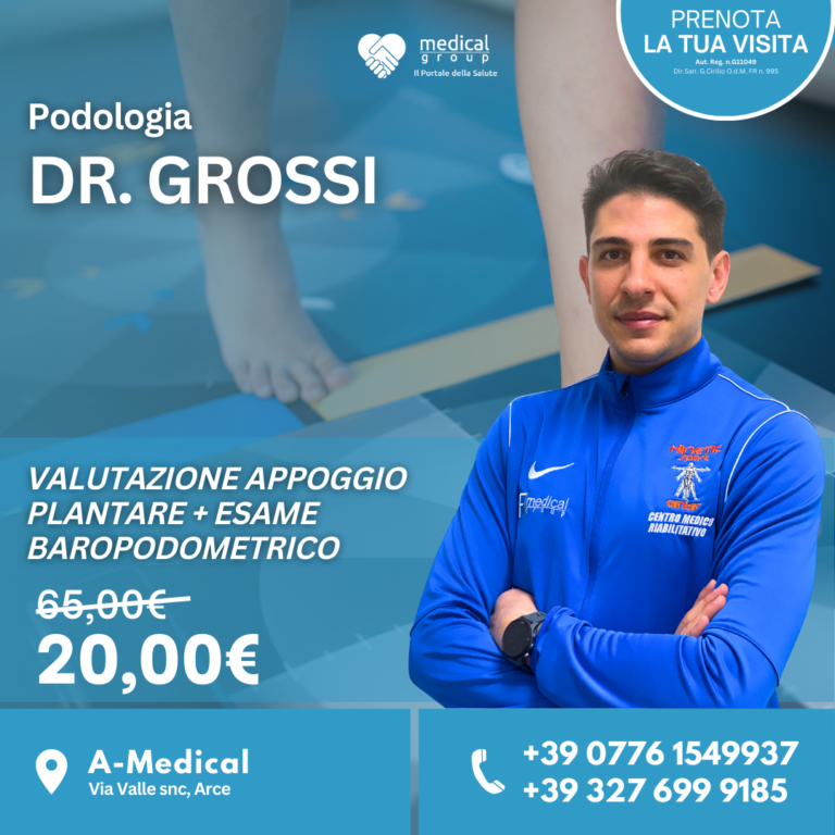 A-MEDICAL PROMO ADULTI E BAMBINI - VALUTAZIONE APPOGGIO PLANTARE + ESAME BAROPODOMETRICO DOTTOR GROSSI